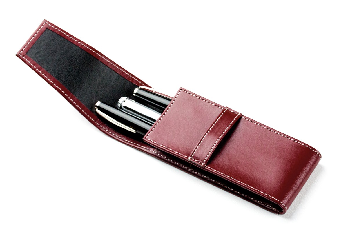 Schreibgeräteetui TRIO CAMBRIDGE Top Grain Leder rot